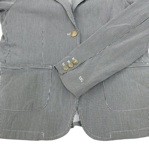 Tommy Hilfiger Womens Striped Blazer SZ L/G Cotton Blend Nautical Striped Print - Picture 9 of 16